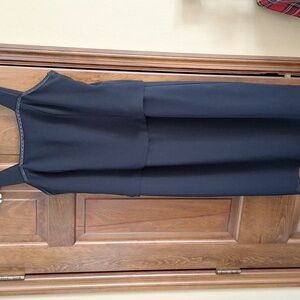 Marsoni Black Dress with Satin Beaded Neckline